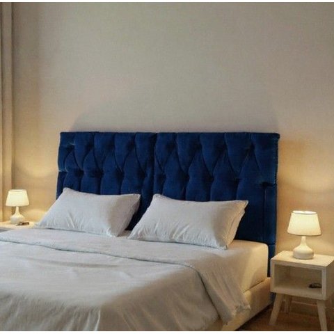 Cabeceira Cama Box Solteiro Leticia 160cm Suspensa Retangular Azul