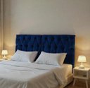 Ver imagem 1 de Cabeceira Cama Box Solteiro Leticia 160cm Suspensa Retangular Azul