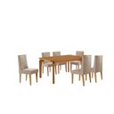 Ver imagem 2 de Conjunto de Mesa de Jantar Dublin 180 Tp MDF Laminado Canto Copo 6 Cadeiras Estela