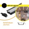 Perfil para Fita LED Embutir 24x7x2000mm Easy Luxx PF-2407-AN/3 Cinza Branco - 1