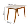 Mesa de Jantar Atlanta 1,18 Cm Premium Estilo Moderno Sala Pés em Madeira Maciça Cor Off White - 5