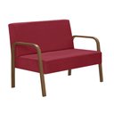 Ver imagem 1 de Poltrona 2 Lugares Jade Braço Madeira Suede Vermelho