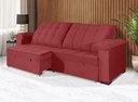 Ver imagem 1 de Sofá Retrátil e Reclinável 2,70m Canadá Estilo Estofados - Suede Veludo Cor "vermelho"