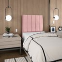 Ver imagem 1 de Cabeceira Estofada Solteiro Carla 90 Cm Veludo Rosê com Frame