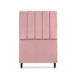 Cabeceira Estofada Solteiro Carla 90 Cm Veludo Rosê com Frame - 4