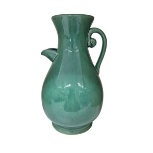 Vaso de Cerâmica Verde Estonado da Coleção Acqua: Elegância e Frescor para Seu Lar