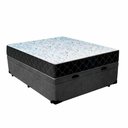 Ver imagem 1 de Cama Box Baú Casal 138 Suede Cinza com Colchão Espuma D33 Marrocos 30cm