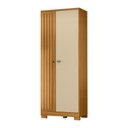 Ver imagem 2 de Guarda-Roupa Solteiro com 2 Portas e Chave 70,5cm Multimóveis CR35679 Madeirado/Off White