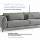 Ver mais imagens de Sofá Living 3 Lugares com Almofadas 210cm Siena