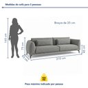 Ver imagem 4 de Sofá Living 3 Lugares com Almofadas 210cm Siena