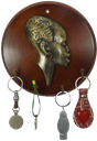 Ver imagem 3 de Porta Chaves AFRICANA Em Latão Artesanal Reciclado e MDF SAT Dourado