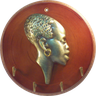 Porta Chaves AFRICANA Em Latão Artesanal Reciclado e MDF SAT Dourado - 1