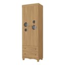 Ver imagem 2 de Guarda-roupa Infantil 62cm 2 Portas com Vidro e 2 Gavetas Suspiro Multimóveis Mp4456 Madeirado
