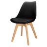 2x Cadeira Charles Eames Leda Design Wood Estofada Base Madeira Preta - 2