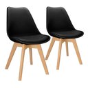 Ver mais imagens de 2x Cadeira Charles Eames Leda Design Wood Estofada Base Madeira Preta