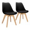 2x Cadeira Charles Eames Leda Design Wood Estofada Base Madeira Preta - 8