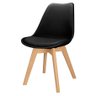 2x Cadeira Charles Eames Leda Design Wood Estofada Base Madeira Preta - 2