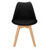 2x Cadeira Charles Eames Leda Design Wood Estofada Base Madeira Preta - 3
