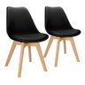 2x Cadeira Charles Eames Leda Design Wood Estofada Base Madeira Preta - 8