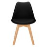 2x Cadeira Charles Eames Leda Design Wood Estofada Base Madeira Preta - 3