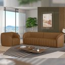 Ver imagem 2 de Sofá 03 Lugares para Sala de Estar Pés em Madeira 292 Cm Lazio M03 Couríssimo Whisky - Lyam Decor