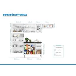 Cozinha Completa Branca em Aço 4 Peças Luce - 3
