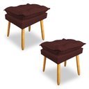 Ver imagem 1 de Kit 2 Puffs Decorativo Opala Suede Marsala Pés Palito Sky Mobile