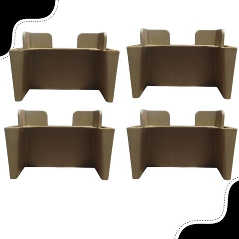 Kit com 4 Pés de Roupeiros Armários Plástico Ivy:amêndoa Caramelo