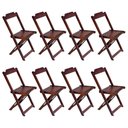 Ver imagem 4 de Kit 2 Jogos De Mesa Dobrável Com 4 Cadeiras Em Madeira Maciça 70X70 - Imbuia - Marrom