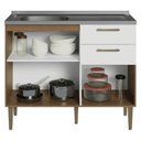 Ver imagem 5 de Balcão de Cozinha com Pia 105 cm 3 Portas 2 Gavetas Rustic/Branco Lille Madesa