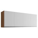 Ver imagem 5 de Armário Aéreo para Cozinha Ambiente Andréia 4 Portas 150cm Amêndoa Branco - Ajl