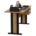 Ver imagem 4 de Mesa de Escritorio 2 Gavetas e Chave 160 Cm Me4193 Amendoa Preto Tecno Mobili Amendoa Preto