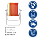 Ver imagem 2 de Kit 06 Cadeiras de Praia Tramontina Samoa Alta em Alumínio com Assento Laranja e Amarelo 92900001