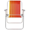 Ver imagem 5 de Kit 06 Cadeiras de Praia Tramontina Samoa Alta em Alumínio com Assento Laranja e Amarelo 92900001