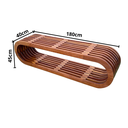 Ver imagem 3 de Banco Oval Ripado em Madeira Maciça 180x40x45 Sudeste Rústico