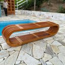 Ver imagem 7 de Banco Oval Ripado em Madeira Maciça 180x40x45 Sudeste Rústico