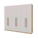 Ver imagem 2 de Guarda Roupa 239 Cm 6 Portas 3 Gavetas e Cabideiros 100% Mdf Cor:savana com Branco