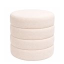 Ver imagem 1 de Puff Redondo Layer Bouclé Off White - Sallar Home