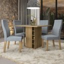Ver imagem 1 de Conjunto Sala de Jantar Mesa Tampo Vidro e 4 Cadeiras Camélia Kappesberg