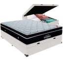 Ver imagem 1 de Cama Box Baú Branco e Colchão Elegant Molas Ensacadas Casal Ortobom