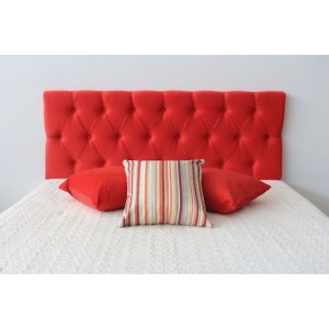 Cabeceira Premium de Casal com Botões 1.40x50cm Vermelho
