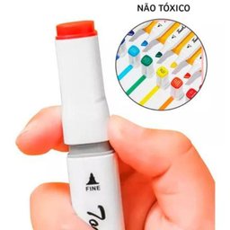 Canetinhas 80 Cores Touch Marcador Permanente Duas Pontas com Estojo - 5