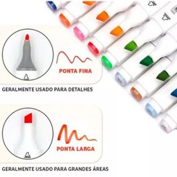 Canetinhas 80 Cores Touch Marcador Permanente Duas Pontas com Estojo - 3