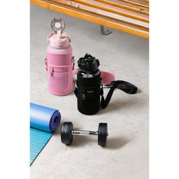 Kit Garrafa Squeeze Policarbonato 2,1l com Case 5 em 1 Preta - 5