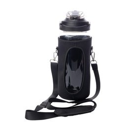Kit Garrafa Squeeze Policarbonato 2,1l com Case 5 em 1 Preta - 2