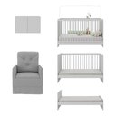 Ver imagem 4 de Berço 3 em 1 com Poltrona Amamentação e Armário Aéreo 2 Portas Multimóveis Mp4147 Branco/cinza