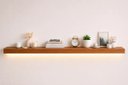 Ver imagem 1 de Prateleira MDF 45mm LED 250x20 Suporte Invisivel Italian Noce 3000k Bivolt