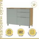 Ver imagem 6 de Balcão de Cozinha Modular Marquesa 120cm 1 Porta 3 Gavetas 100% MDF Nature/Verde - Nesher