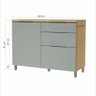 Balcão Modular 1 Porta 3 Gavetas Nesher Marquesa 120cm 100 Mdf - 3
