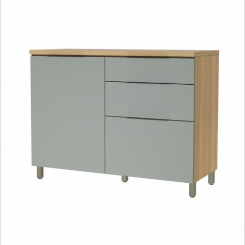 Balcão Modular 1 Porta 3 Gavetas Nesher Marquesa 120cm 100 Mdf